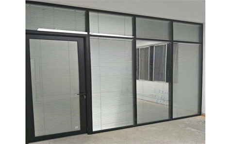 Double Glass Partition Wall with Insert Shutter