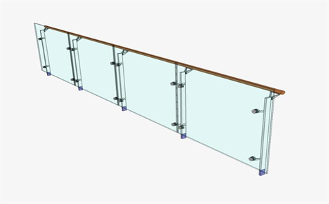 Stainless Steel Brushed Finishing Un-drilled Post Mount Toughened Glass Stair Balustrade