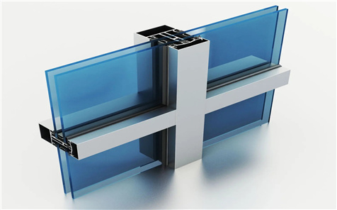 Double Silver Low-E Coating Film Glazed Stick-built System Glass Facade Curtain Wall Office Buildings