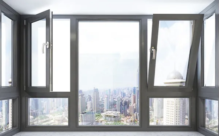 Aluminum alloy glass internal opening and internal inverted window