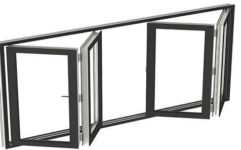 Aluminum alloy glass folding window