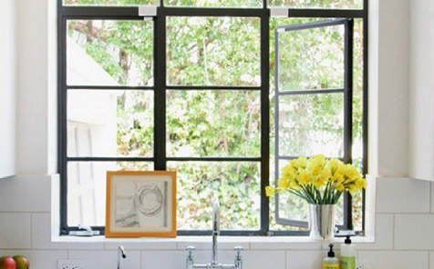 Vintage Steel Window Black Iron Steel French Style