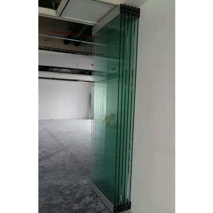 Hanging Bottomless Rail  Folding Storage Sound Insulation Movable glass partition wall