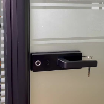 Store Commercial Glass Door With Fingerprint Lock