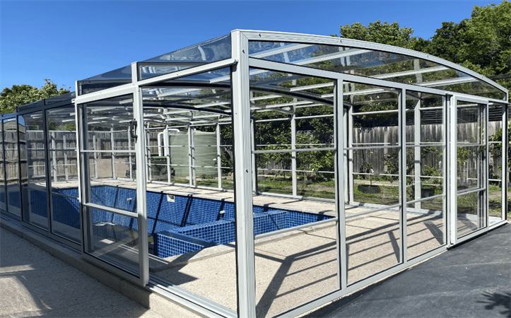 Excelite Outdoor Retractable And Convenient Glass Pool Enclosures