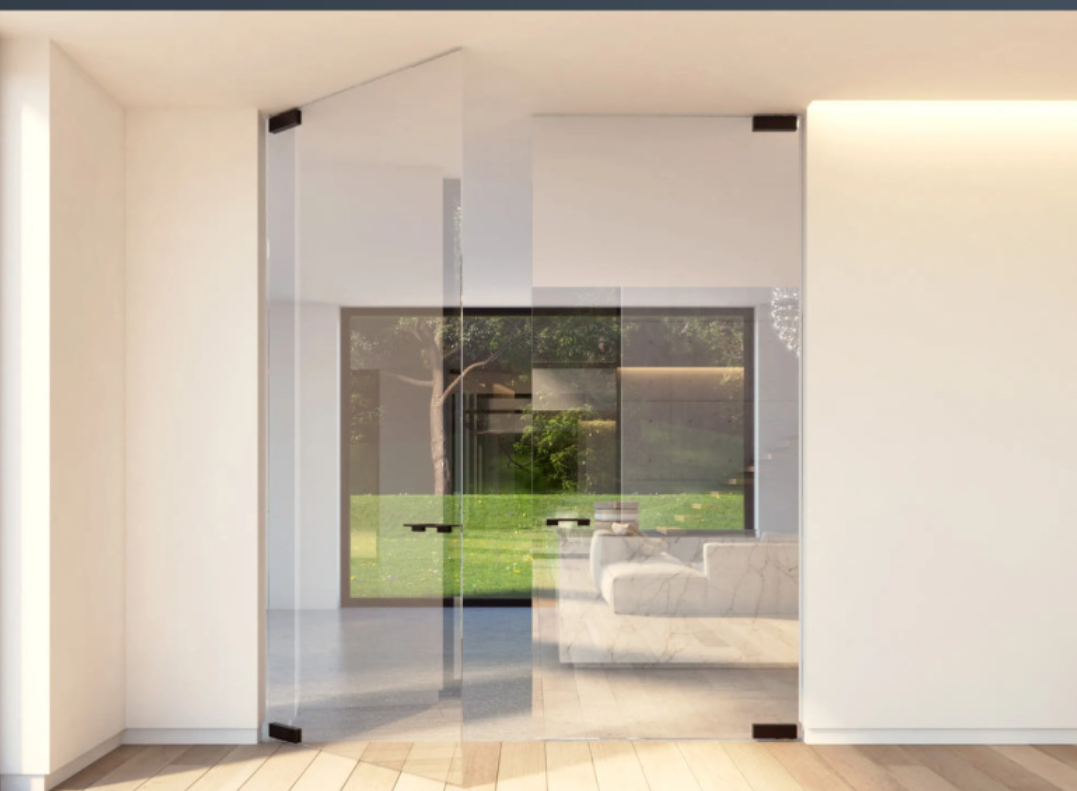 Frameless Glass Partitions for Floor Spring Pivot Door