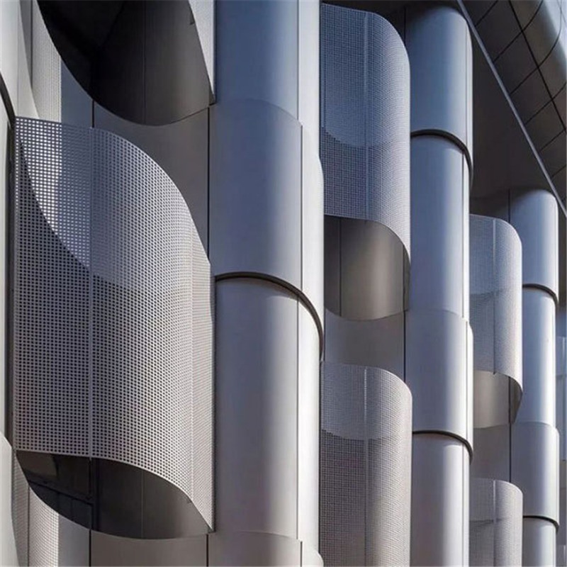 Aluminum Curtain Wall and Perforated Plate