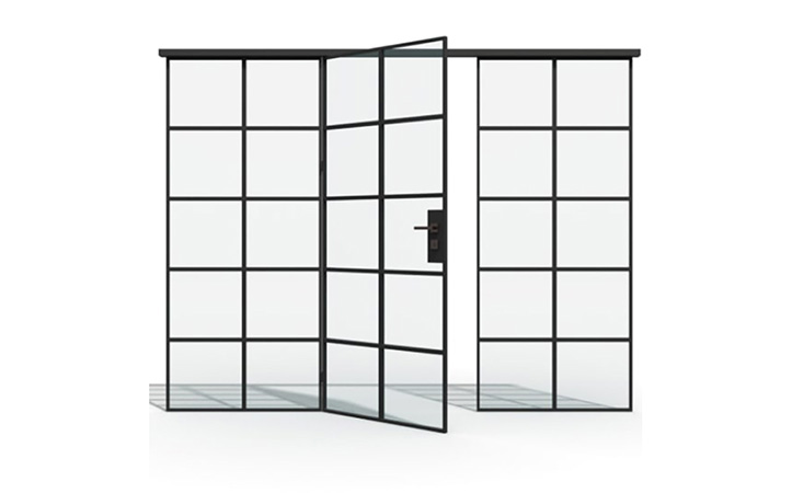 Glass Partition Wall Combination With Multi-Panel Activity And Fixed