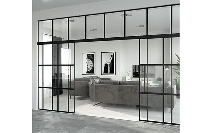 Glass Partition Wall Combination With Multi-Panel Activity And Fixed