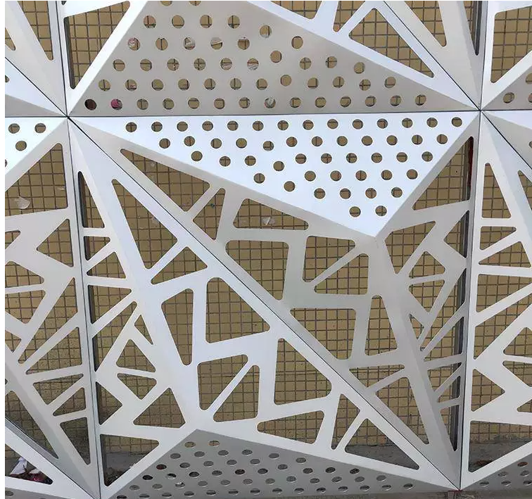 Perforated Decorative Curtain Facade Aluminium Wall Cladding Ventilated Facade System Punched Carved Panels