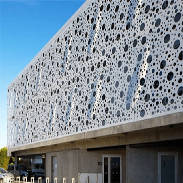 Perforated Decorative Curtain Facade Aluminium Wall Cladding Ventilated Facade System Punched Carved Panels