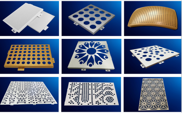 Perforated Decorative Curtain Facade Aluminium Wall Cladding Ventilated Facade System Punched Carved Panels