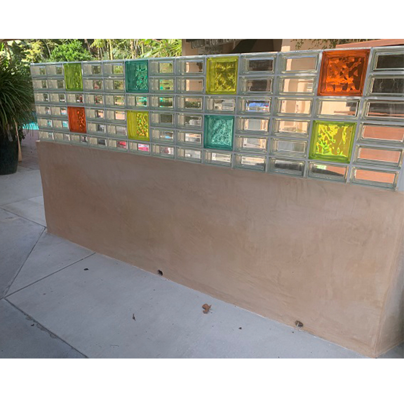 Crystal Glass Blocks Clear Ice Textured Glass bricks with Grooved Card Slots Customizable Color