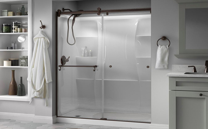 Bathroom Sliding Door With Tempered Glass Shower Door