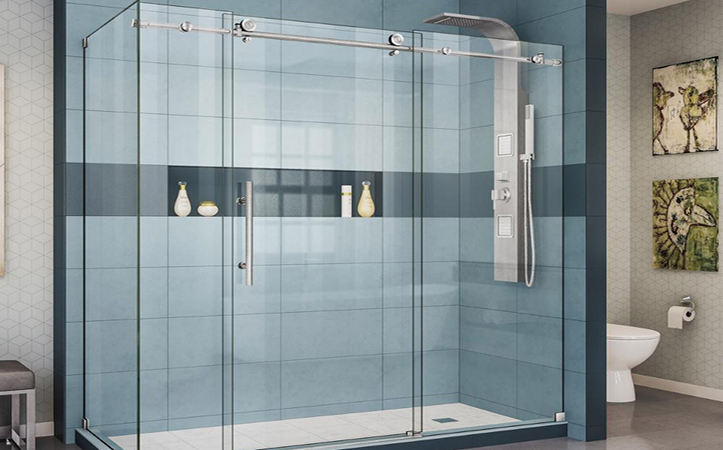 Bathroom Sliding Door With Tempered Glass Shower Door