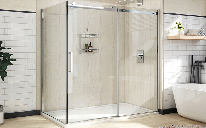 Bathroom Sliding Door With Tempered Glass Shower Door