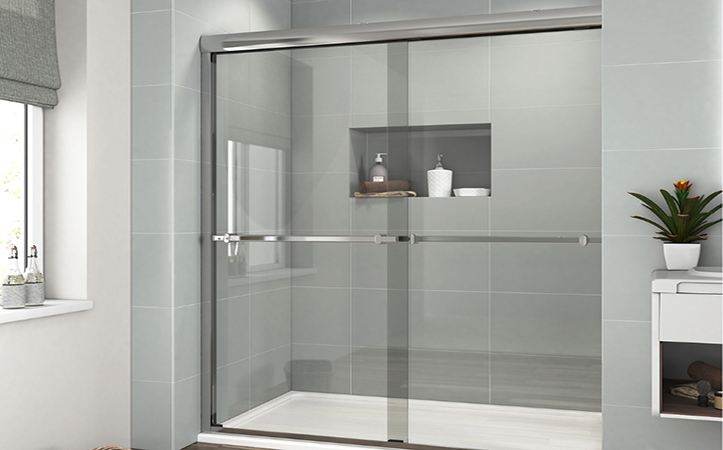 Bathroom Sliding Door With Tempered Glass Shower Door