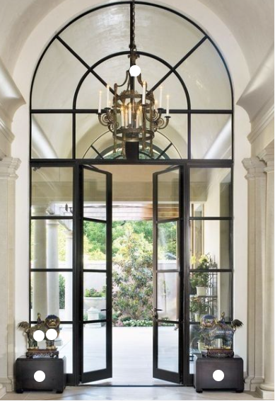 Black Iron Steel French Style Doors for Building