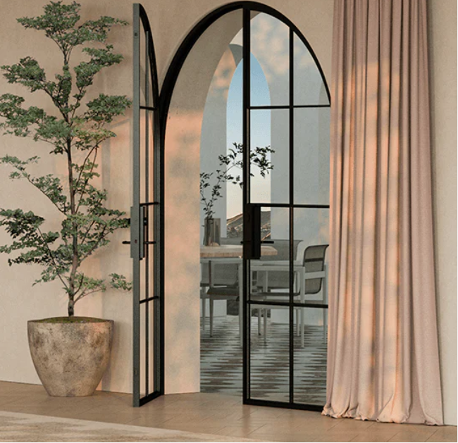 Premium Arched French Glass Casement Doors with Elegant Design