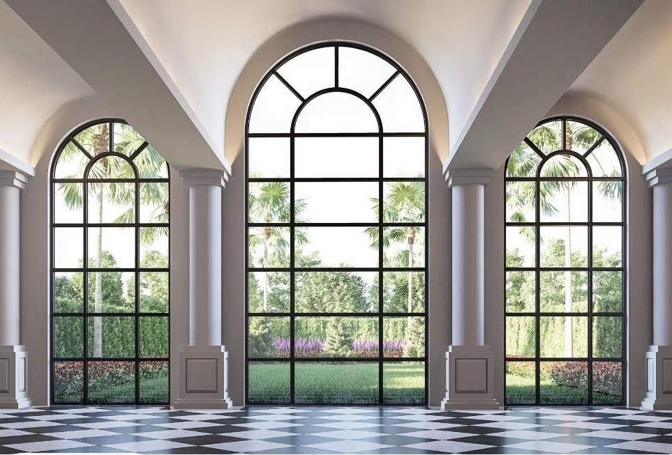 Morden Style Glass Narrow Frame Steel Glass Doors