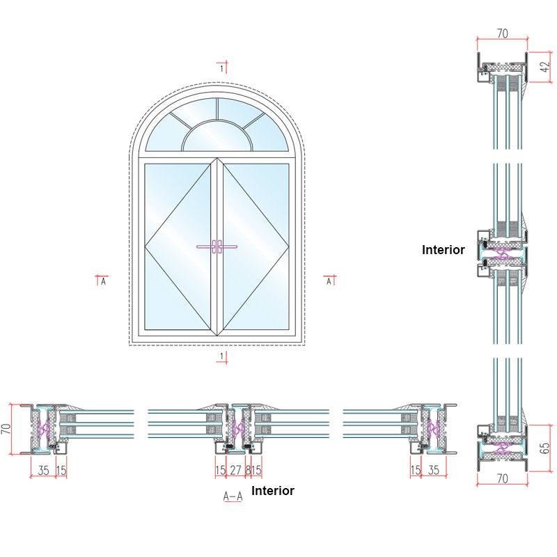 French Style Welding Metal Steel Windows