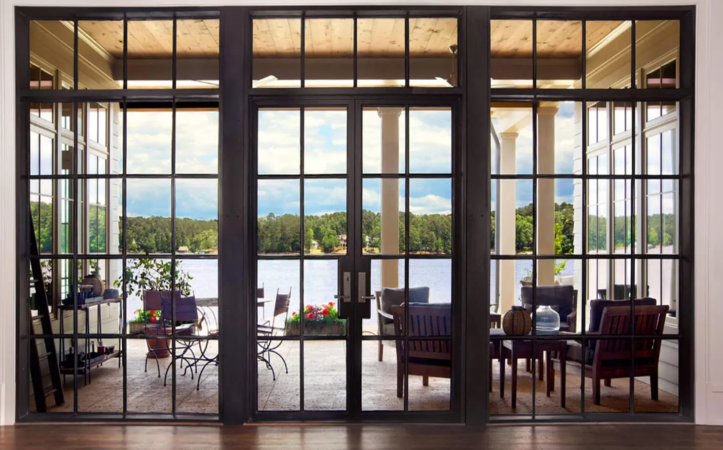 Beautiful Low-E Fiberglass Glass Steel Doors Design