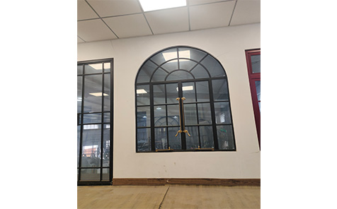 For House Modern Arched Right Angle Steel Glass Wrought Iron French Windows