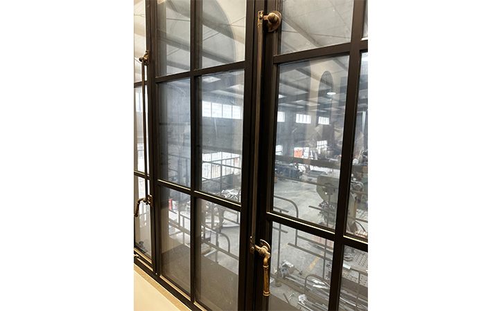 Commercial Tempered Glass Iron Balcony Steel Doors Grille Design Steel Doors