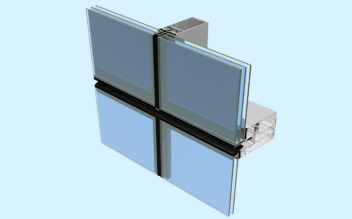 Thermal Insulation Transparent Glass Curtain Wall Facade Thickness 5mm - 19mm