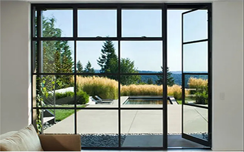 Pivot Black Aluminium Swing Door for House