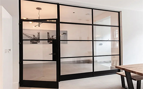 Pivot Black Aluminium Swing Door for House