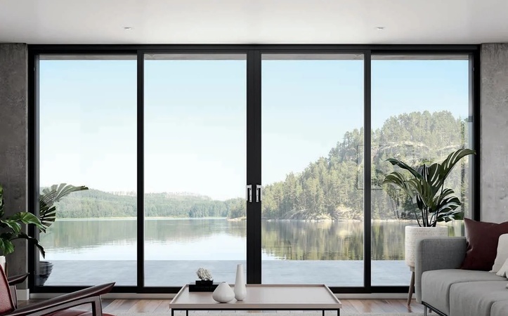 Thermal Break Double Large Glass Aluminum Sliding Doors