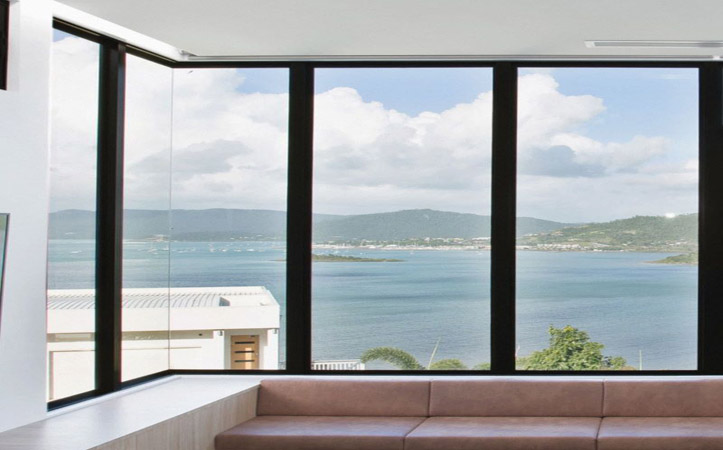 Customized Double Glass Fixed Window Corner Profile Aluminium