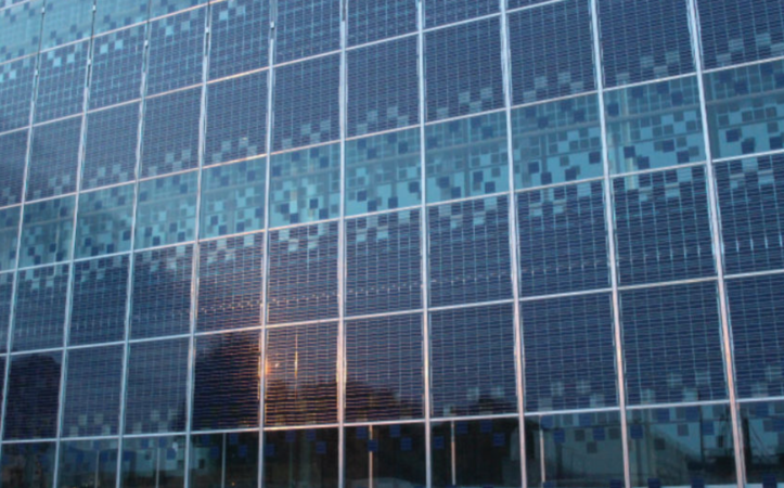 BIPV Solar Panels Glass Curtain Wall Building Modern Exterior