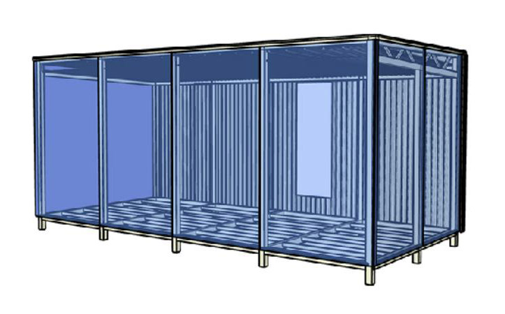 FASEC Aluminum Glazed Curtain Wall Sun House with Steel Structure