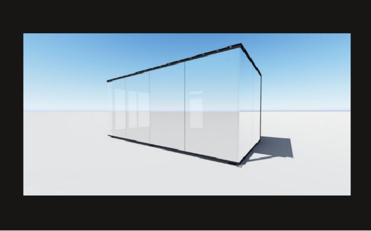 Frameless Glass Facade with One way Perspective Coating Glass Sun House