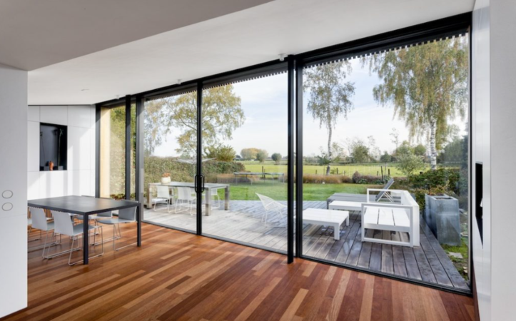 Electric Automatic Outdoor Waterproof Sliding Door Courtyard Soundproof Double Glass Door Large Sliding Door
