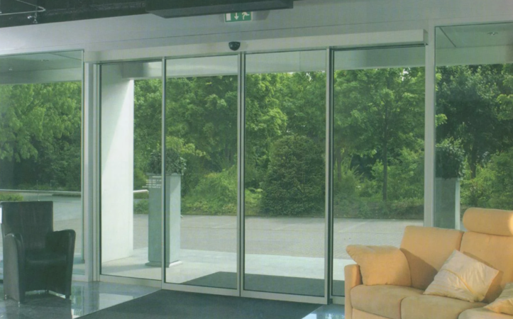 Hot Sale Aluminum Door With Automatic Double Sliding Glass Door
