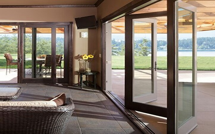 Exterior Bifold Door Aluminium door pleated mesh folding screen door