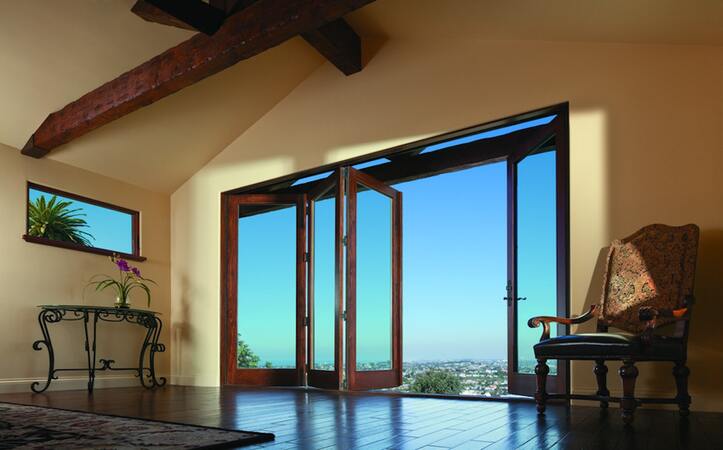 Exterior Folding Sliding Doors with Glass for Commercial Buildings