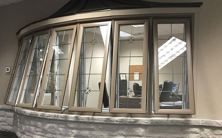 Awning window Sound Insulation Glass Aluminum simple Design out swing window For Villa