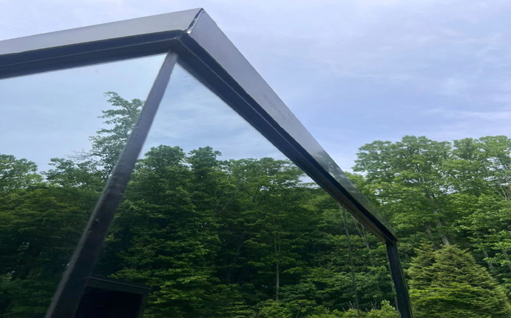 Silver Glass House Wall Mirror Curtain Wall Facade with Modular Steel Frame