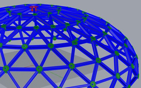 Aluminum Alloy Dome Roof Building with FRP Fiber Sheet Glass Skylight Cover